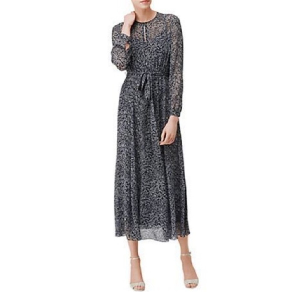 NWOT LK Bennett Arlen Maxi Silk Dress with Flower pattern size US 4